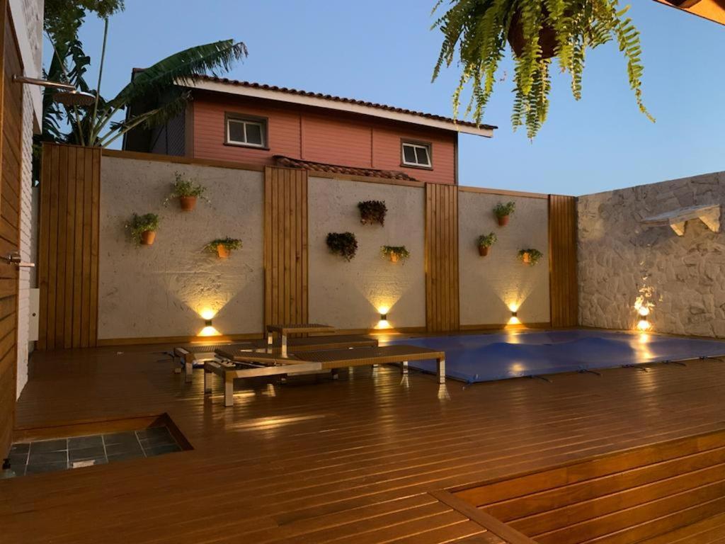Casa com piscina e acesso a pé à Praia do Santinho Florianópolis Exterior foto